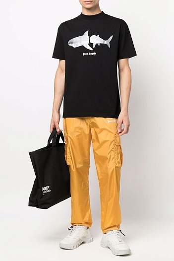 Чёрная оверсайз футболка Palm Angels Shark   