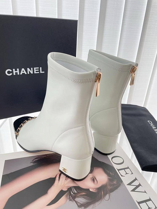 Женские кожаные сапоги Chanel premium