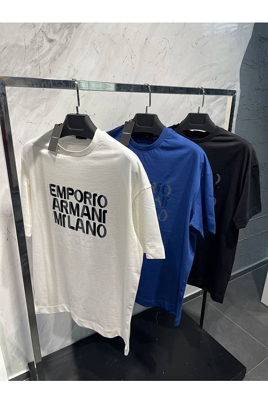 Чёрная футболка Emporio Armani Milano Pima