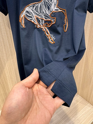 Мужская синяя футболка Hermes Premium   