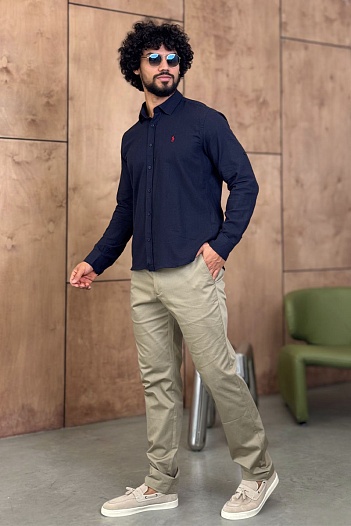 Мужская рубашка Роlо Ralрh Lаurеn тёмно-синего цвета   