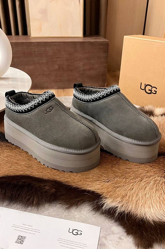 Женские замшевые ботинки UGG Tazz Platform - Grey