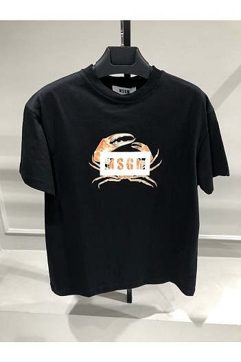 Чёрная оверсайз футболка MSGM Crab-print   