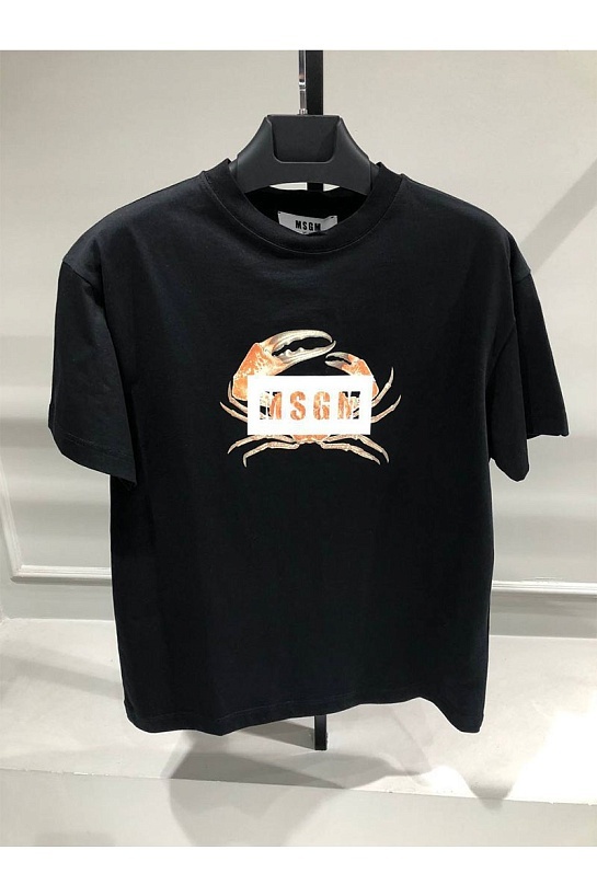 Чёрная оверсайз футболка MSGM Crab-print