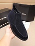Замшевые лоферы с мехом Hugo Boss high-top - Navy