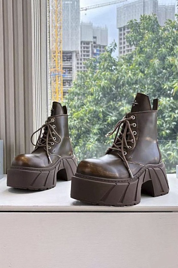 Женские кожаные ботинки на платформе SMFK premium   