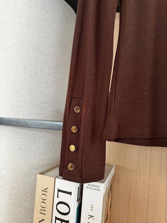 Женский базовый лонгслив Loro Piana Premium - Brown