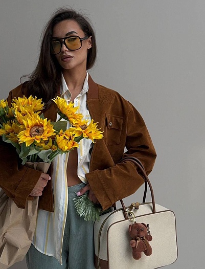 Женский вельветовый бомбер MIU MIU   