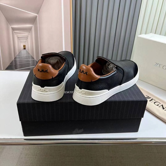 Мужские кожаные слипоны Ermenegildo Zegna