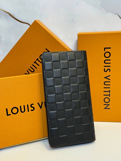 Кожаный бумажник Louis Vuitton Brazza premium 10x19x2 см   