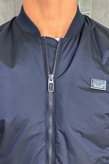 Мужской бомбер Dolce & Gabbana logo-plaque - Navy   