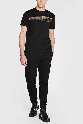 Мужская чёрная футболка Armani Exchange   