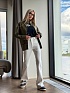 Белые женские джинсы клёш Loro Piana premium