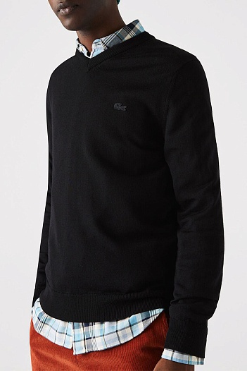 Джемпер чёрного цвета Lacoste V-Neck   