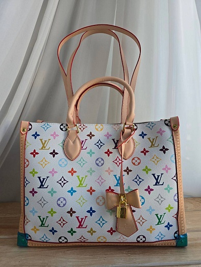 Кожаная сумка Louis Vuitton x Takashi Murakami On The Go MM 36x27 см   