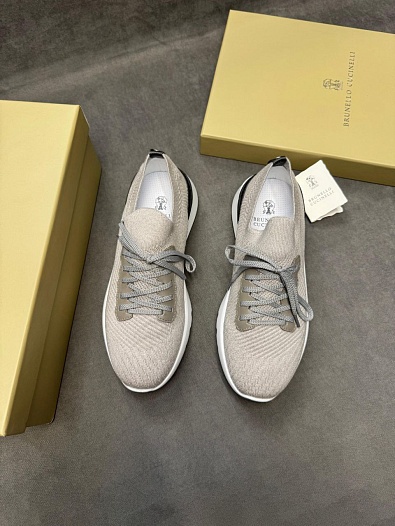 Мужские кроссовки Brunello Cucinelli knitted - Light Beige   