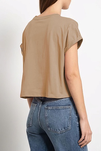 Женская футболка Balmain Paris - Beige   