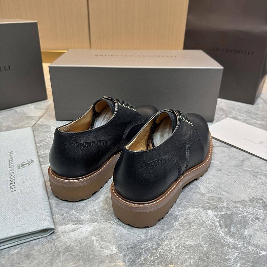 Кожаные ботинки Brunello Cucinelli чёрного цвета   