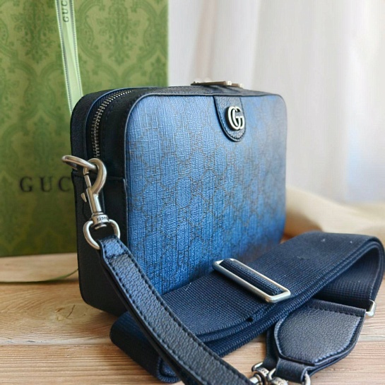 Мужская кожаная сумка Gucci Ophidia GG 22x16 см