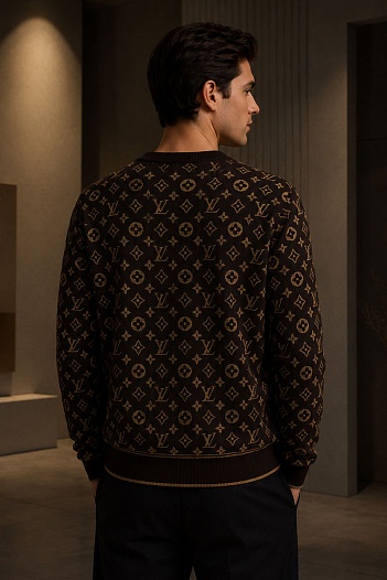 Классический джемпер Louis Vuitton Monogram all over - Brown / Beige   