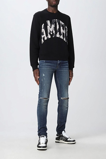 Мужской чёрный свитшот Amiri Collegiate logo-print   