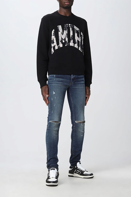 Мужской чёрный свитшот Amiri Collegiate logo-print
