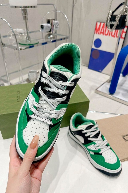 Мужские кожаные кроссовки Gucci