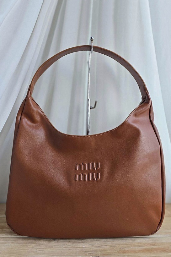 Кожаная сумка MIU MIU 39x22 см - Brown