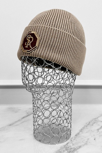 Шапка Stefano Ricci logo-embroidered - Beige   