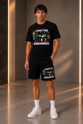 Мужские шорты Dsquared2 "Camping" - Black   