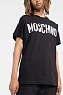 Черная оверсайз футболка Moschino logo-print