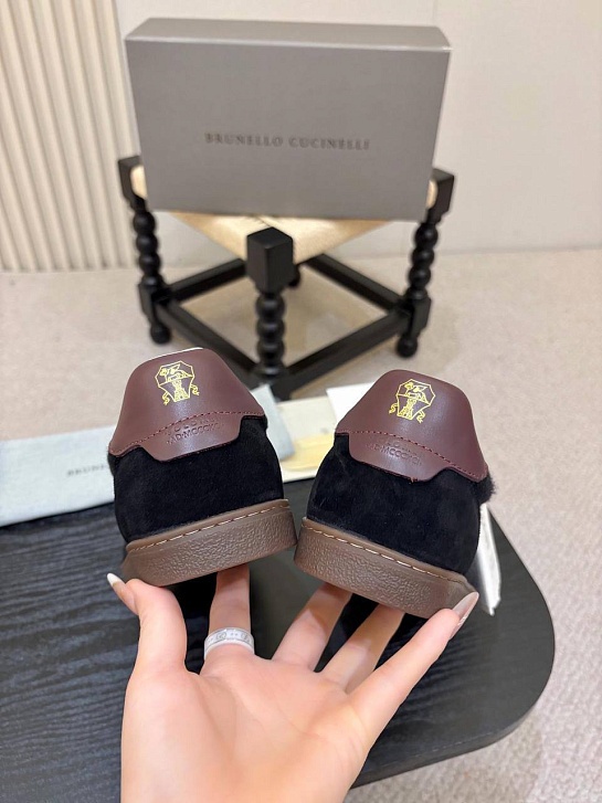 Мужские комбинированные кроссовки Brunello Cucinelli