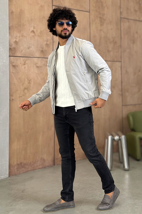 Мужской серый бомбер Роlо Ralрh Lаurеn