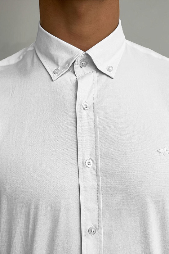 Рубашка белого цвета Paul & Shark logo-embroidered