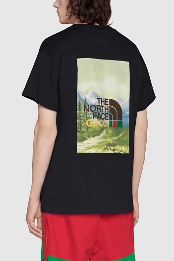 Оверсайз футболка Gucci x The North Face Collaboration landscape print - Black   