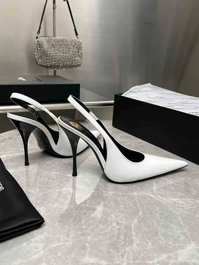 Женские кожаные туфли на каблуке Yves Saint Laurent premium   