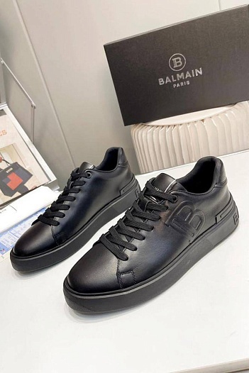 Мужские кожаные кроссовки Balmain B-Court   