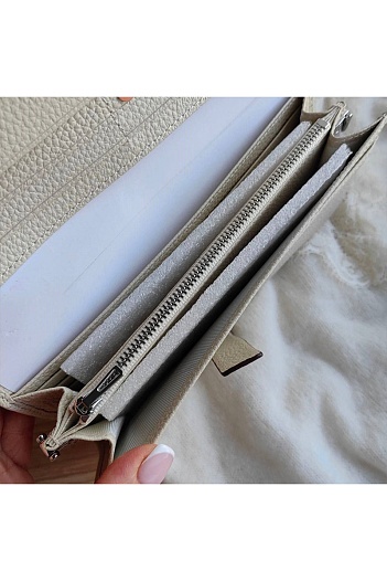 Кожаный клатч Hermes Jige Elan 20.5x9 см - Grey   
