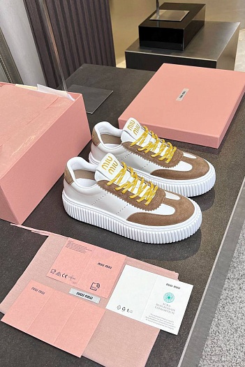 Женские комбинированные кроссовки MIU MIU Premium   