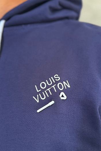 Мужское худи Louis Vuitton синего цвета    