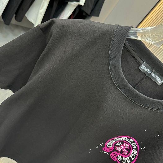 Чёрная оверсайз футболка Chrome Hearts Premium   