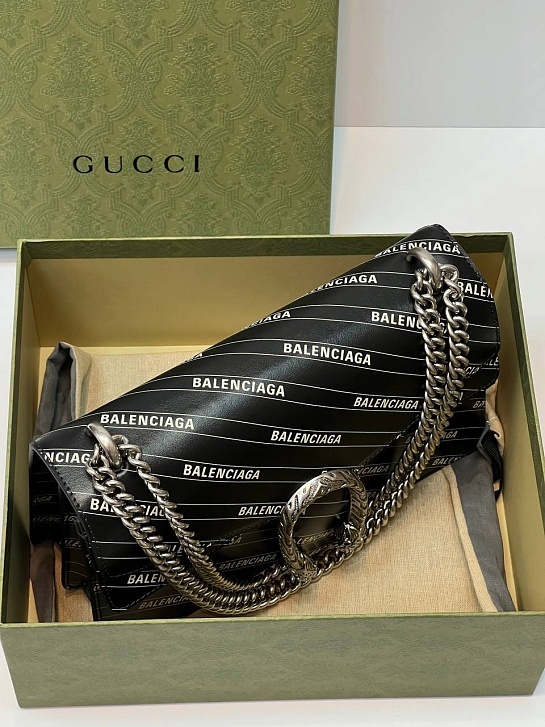 Женская сумка Gucci x Balenciaga Dionysus The Hacker Project Premium 28x17x10 см - Black