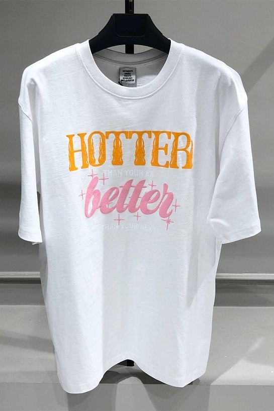 Оверсайз футболка Vetements Hotter Than Your Ex - White