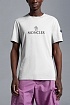 Мужская белая футболка Moncler logo-patch