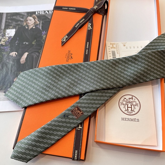 Галстук Hermes Jetez l'Ancre premium - Grey