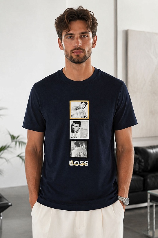 Тёмно-синяя футболка Hugo Boss Muhammad Ali