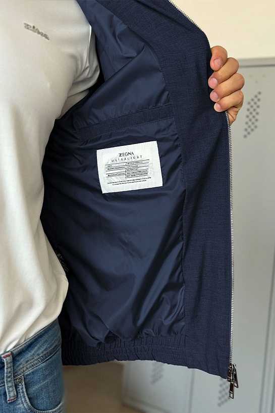 Мужской бомбер Zegna синего цвета