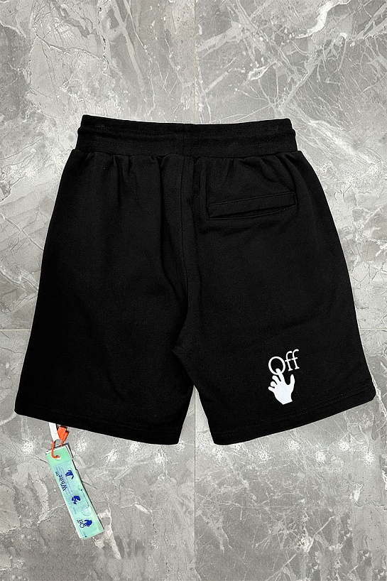 Мужские чёрные шорты Off-White "Boy bitten by a lizard"