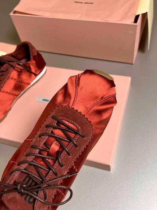 Женские кроссовки MIU MIU Plume Satin premium