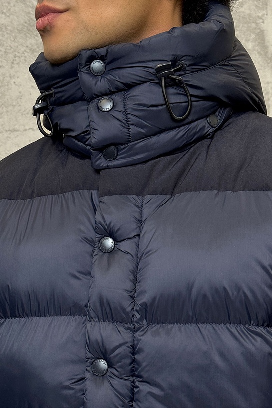 Синяя куртка со съёмными рукавами Burberry London England logo-patch